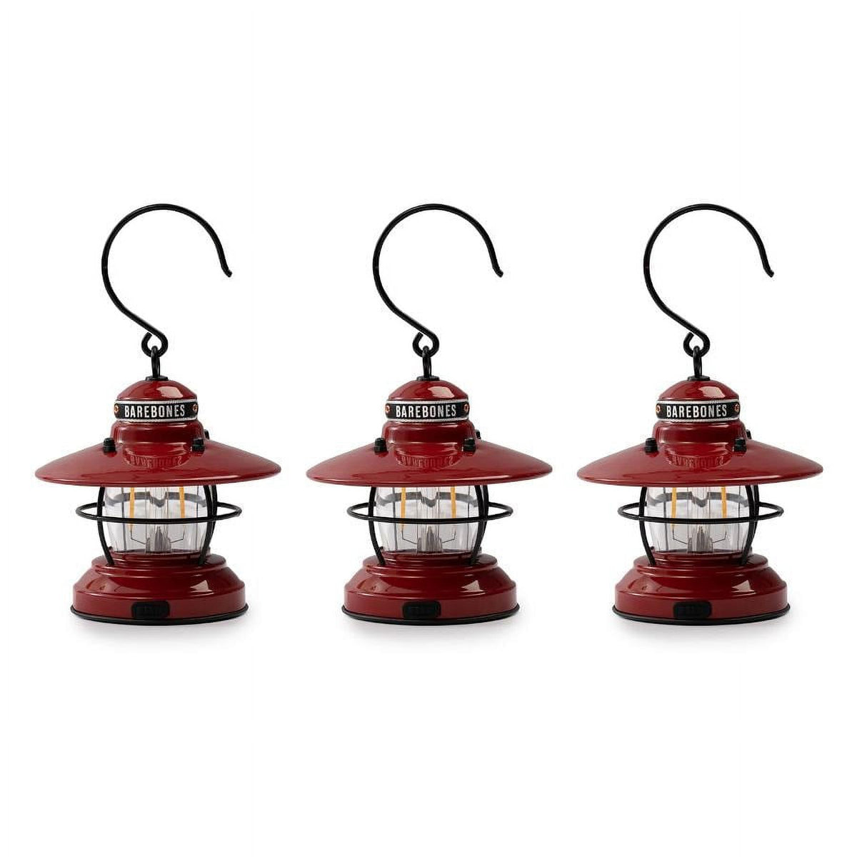 Barebones Living Edison Mini Lantern - 3 Pack - Red - LIV-277