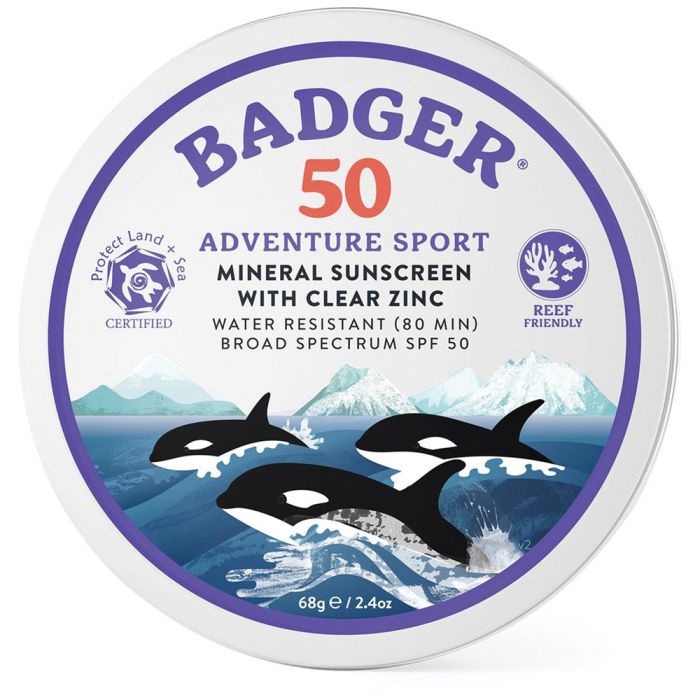 Badger SPF 50 Adventure Sport Mineral Sunscreen Cream Tin