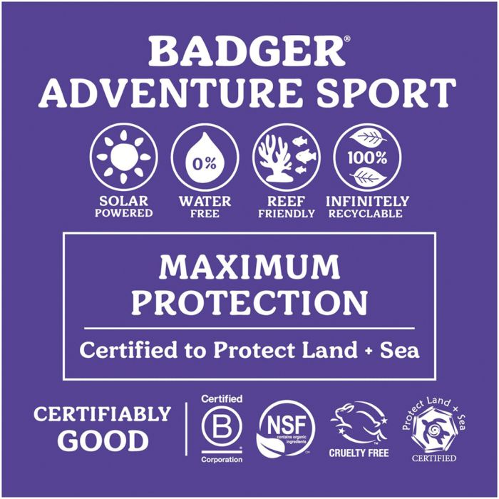 Badger SPF 50 Adventure Sport Mineral Sunscreen Cream Tin