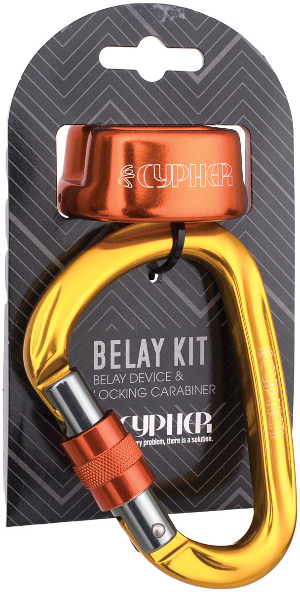 Cypher ARC Belay Device with HMS Screw Lock Carabiner Kit