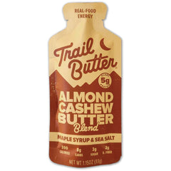 Trail Butter Lil Squeeze 1.15 oz Pouch - Maple Syrup and Sea Salt Almond Cashew Butter