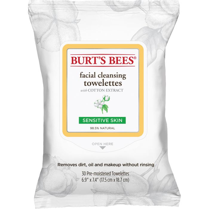 BurtS Bees Facial Cleansing Towelettes Sensitive 30Ct