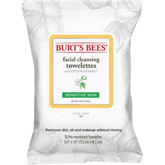 BurtS Bees Facial Cleansing Towelettes Sensitive 30Ct