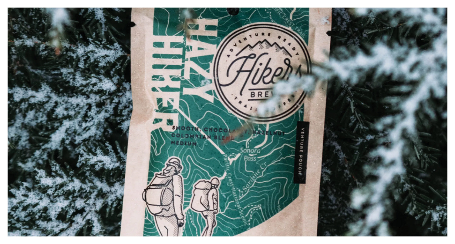 Hikers Brew Hazy Hiker Hazelnut Flavored Coffee Grinds - Venture Pouch