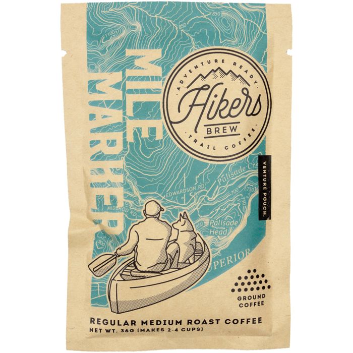 Hikers Brew Mile Marker Medium Roast Coffee Grinds - Venture Pouch