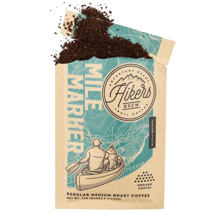 Hikers Brew Mile Marker Medium Roast Coffee Grinds - Venture Pouch