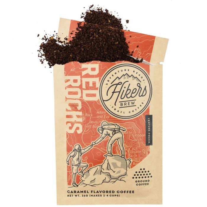 Hikers Brew Red Rocks Caramel Flavored Coffee Grinds - Venture Pouch