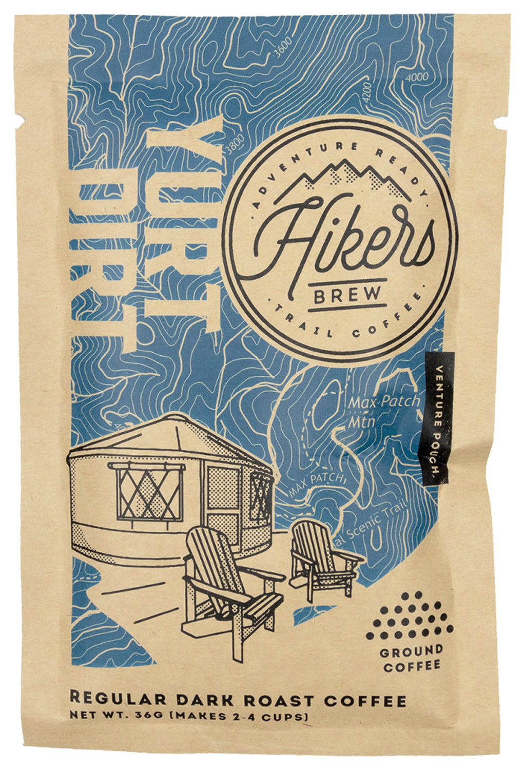 Hikers Brew Yurt Dirt Dark Roast Coffee - Venture Pouch