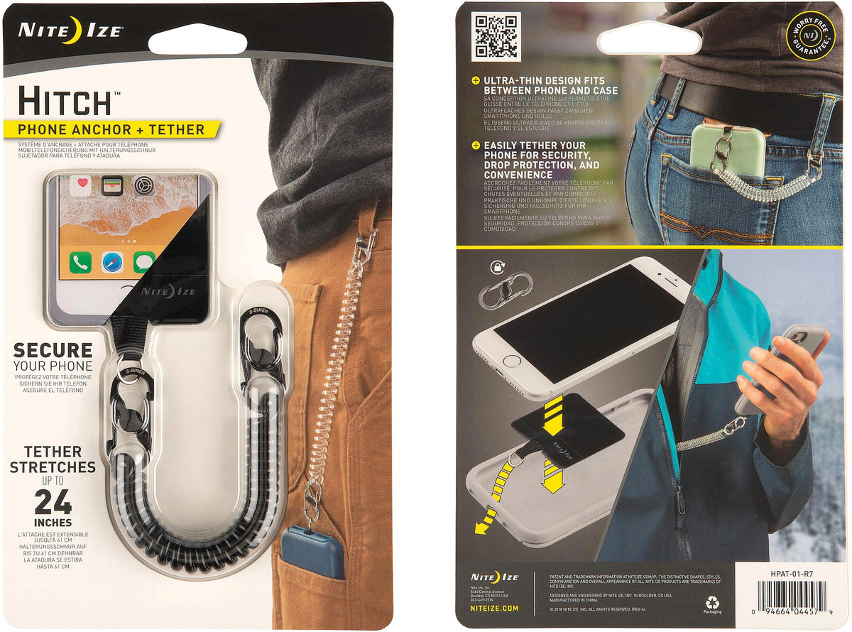Hitch Phone Anchor/Tether Blk Nite Ize HITCH PHONE ANCHOR/TETHER BLK