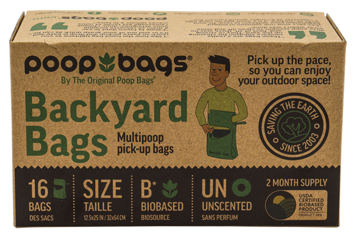 Biobased Backyard Bags Original Poop Bag BIOBASED BACKYARD BAGS