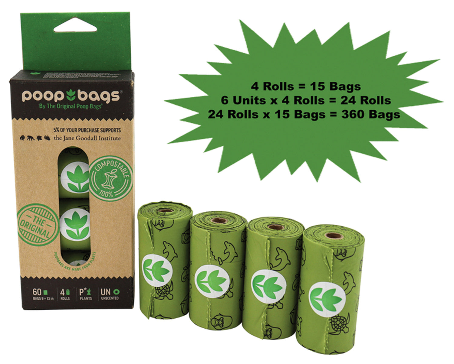 Og Poop Bag 4-Roll Pack Original Poop Bag OG POOP BAG 4-ROLL PACK