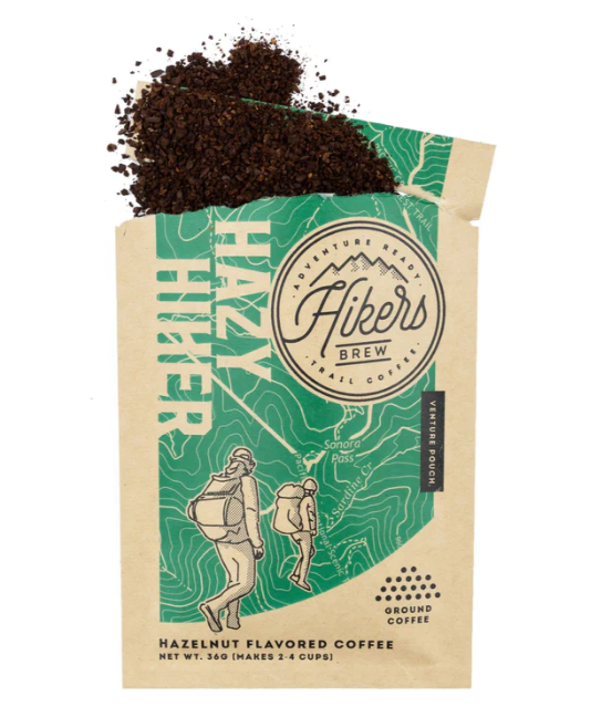 Hikers Brew Hazy Hiker Hazelnut Flavored Coffee Grinds - Venture Pouch