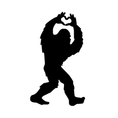 Sasquatch "Heart Hands" Vinyl Decal - White