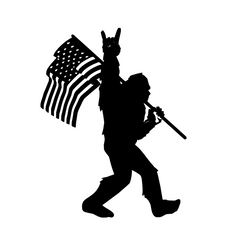 Sasquatch "USA Flag" Vinyl Decal - White