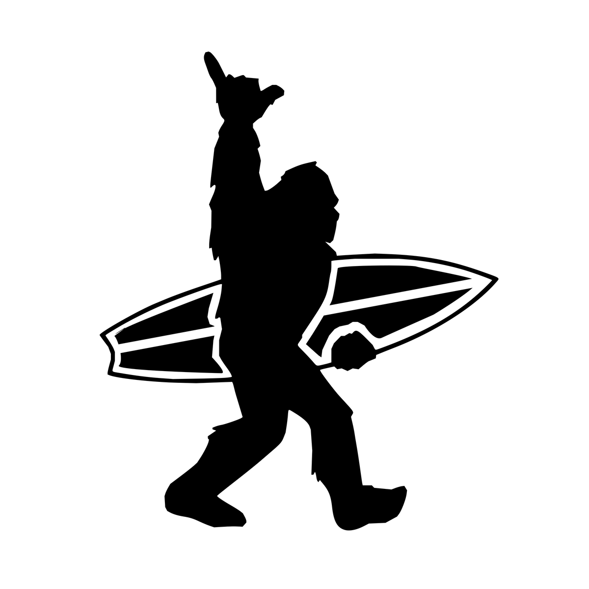 Sasquatch "Surfer" Vinyl Decal - White